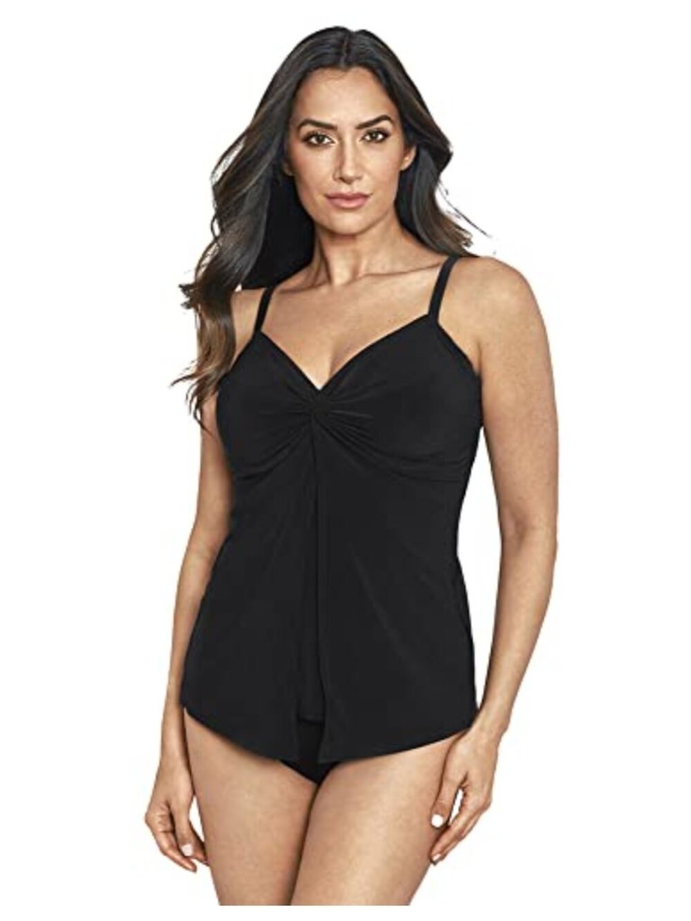 Miraclesuit Tankini Top Underwire Bra Flyaway Front Slimming Swimwear